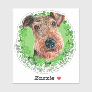 One Lucky Airedale Terrier Funny St. Patrick Dog