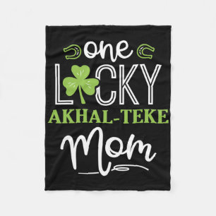 One Lucky Akhal-teke Horse Mum Irish Horseback Rid Fleece Blanket