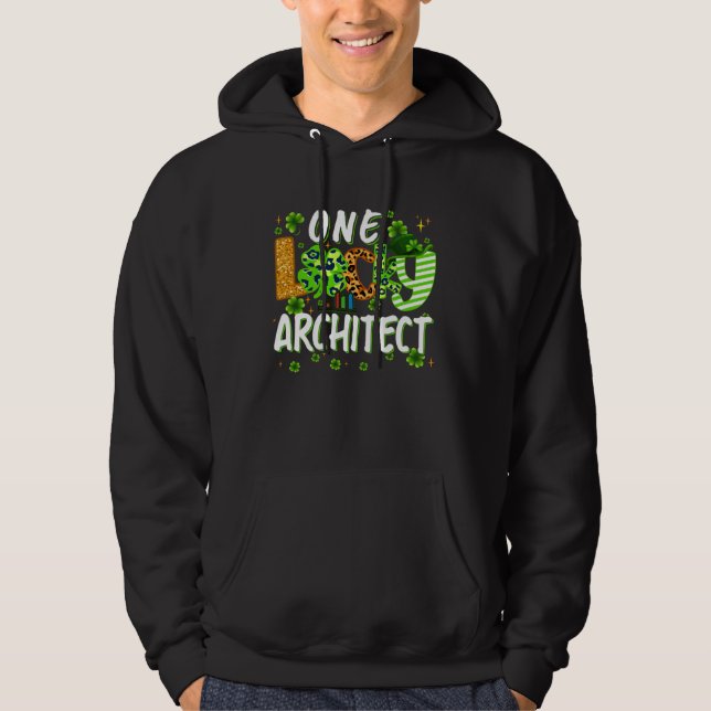 One Lucky Architect Shamrock St Patricks Day Tees  (Front)