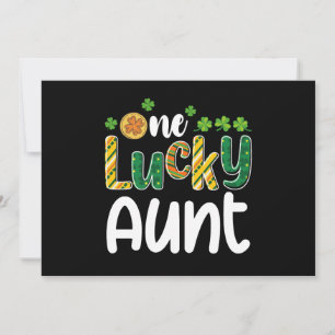 One Lucky Aunt Matching Family St Patrick's Day Invitation