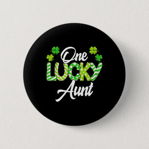One Lucky Aunt Shamrock Irish Aunt St Patrick's Da 6 Cm Round Badge