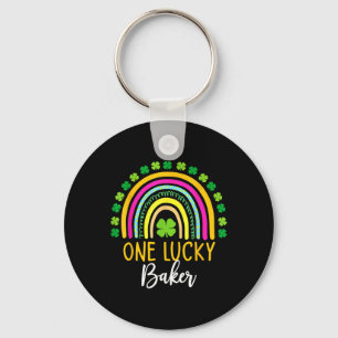 One Lucky Baker St Patrick Day Shamrocks Key Ring