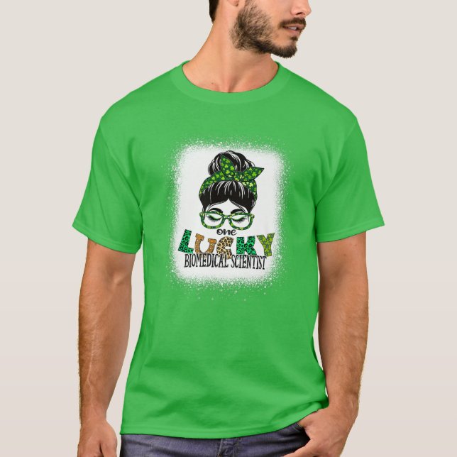 One Lucky Biomedical Scientist Bleached St Patrick T-Shirt (Front)