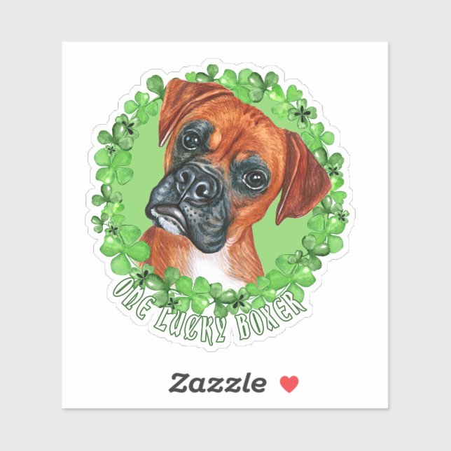 One Lucky Boxer Funny St. Patrick Dog  (Sheet)