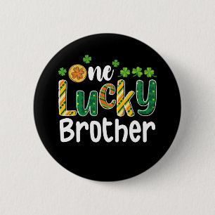 One Lucky Brother Matching Family St Patrick's Day 6 Cm Round Badge