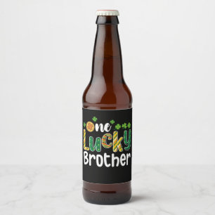 One Lucky Brother Matching Family St Patrick's Day Beer Bottle Label