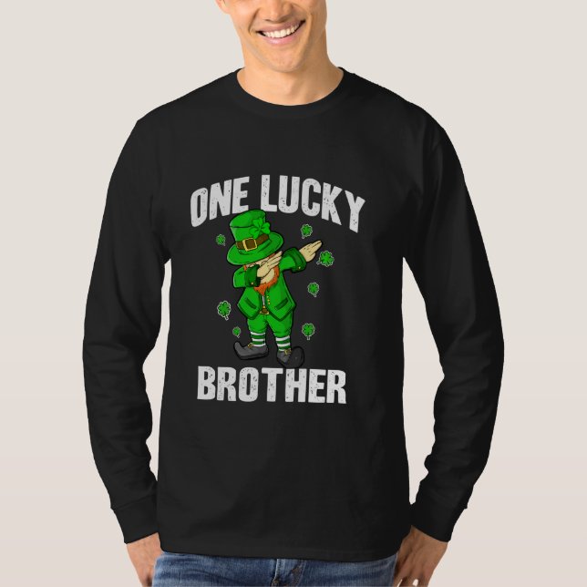 One Lucky Brother St Patricks Day Dabbing Leprecha T-Shirt (Front)