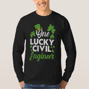 One Lucky Civil Engineer Engineering Irish T-Shirt