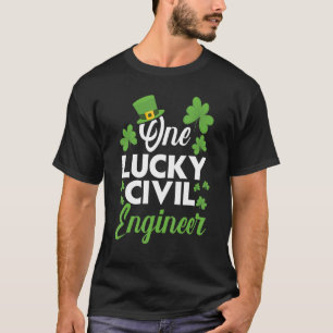 One Lucky Civil Engineer Engineering Irish T-Shirt