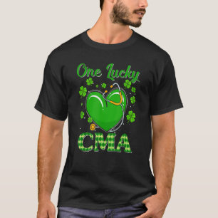 One Lucky Cma Leopard Plaid Shamrock St Patricks D T-Shirt