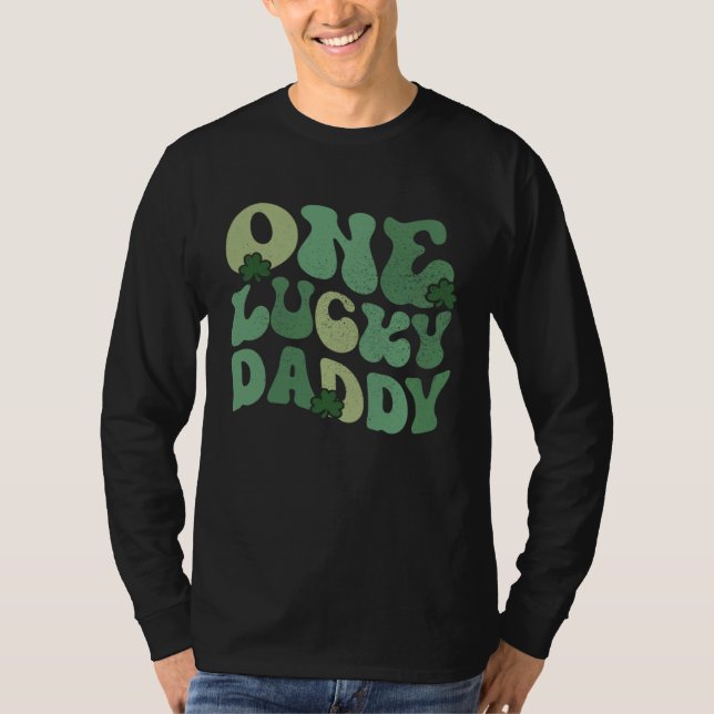 One Lucky Dad Matching St Patricks Day T-Shirt (Front)