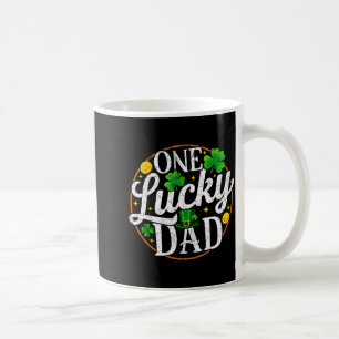 One lucky dad st patricks day shamrock men coffee mug