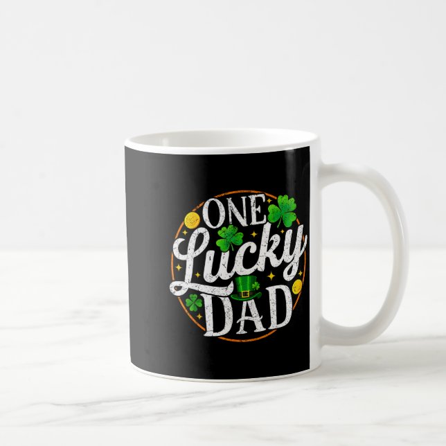 One lucky dad st patricks day shamrock men  coffee mug (Right)