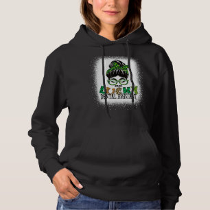 One Lucky Dental Assistant Bleached St Patricks Da Hoodie
