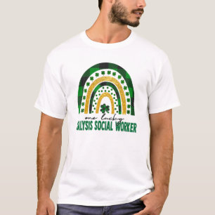 One Lucky Dialysis Social Worker Rainbow St Patric T-Shirt