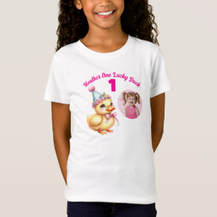 One Lucky Duck 1st Birthday Photo Gift T-Shirt