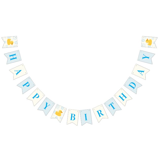 One Lucky Duck Boys Happy Birthday Bunting (All)