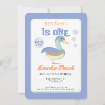 One Lucky Duck &  Bubbles First Birthday Pastel 