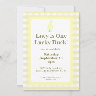 One Lucky Duck Invitation Template (Pale Yellow)
