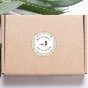 One Lucky Duck Mallard 1st Birthday Favour Classic Round Sticker