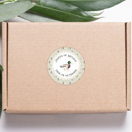 One Lucky Duck Mallard 1st Birthday Thank You Classic Round Sticker