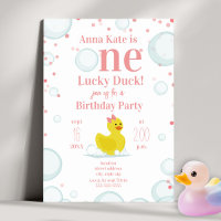 One Lucky Duck Pink First Birthday Party