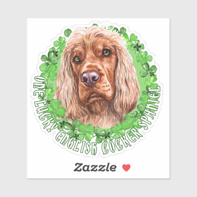One Lucky English Cocker Spaniel St. Patrick Dog  (Sheet)