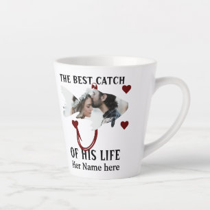 One lucky fisherman matching couple fish photo latte mug