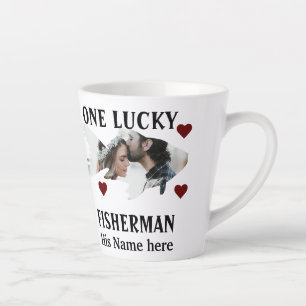One lucky fisherman matching couple fish photo latte mug