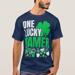 One Lucky Gamer Boys St Patricks Day Video Gamer  T-Shirt