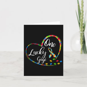 One Lucky Gigi Autism Awareness Gift Puzzle Piece Card