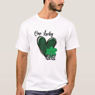 One Lucky Gigi Leopard Heart St Patrick’S Day T-Shirt