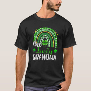 One Lucky Grandma Leopard Print Rainbow St Patrick T-Shirt
