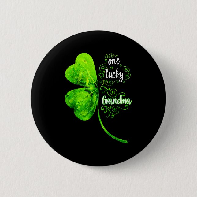 One Lucky Grandma Shamrock Grandma St Patricks Day 6 Cm Round Badge (Front)