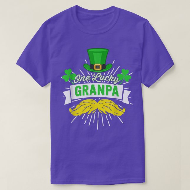 One Lucky Grandpa Beard Leprechaun Irish St Patric T-Shirt (Design Front)