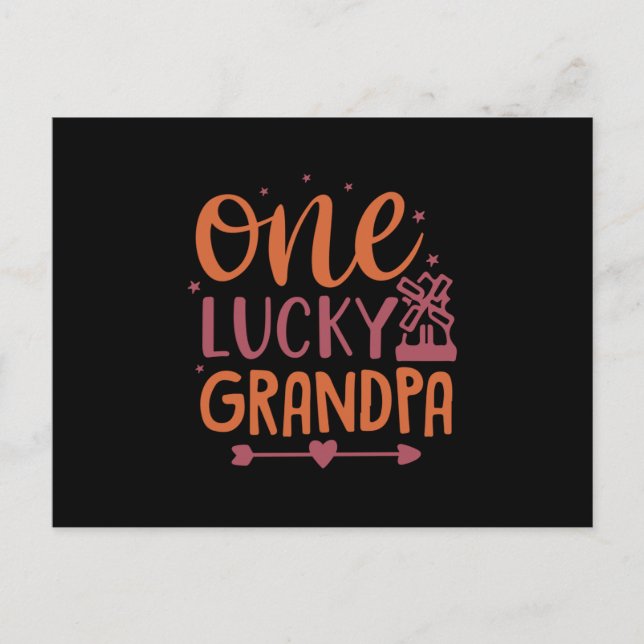 One Lucky Grandpa Postcard (Front)