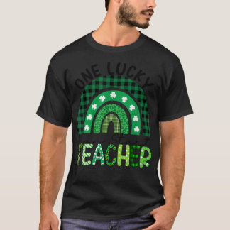 One Lucky Head Start Teacher Rainbow Patricks Day T-Shirt