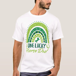 One Lucky Horse Dad Equestrian St. Patrick's Day T-Shirt