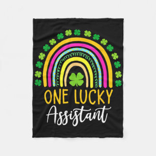One Lucky Istant St Patrick Day Shamrocks Fleece Blanket
