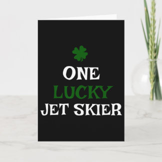 One Lucky Jet Skier St Patrick's Day Irish Jetski  Card