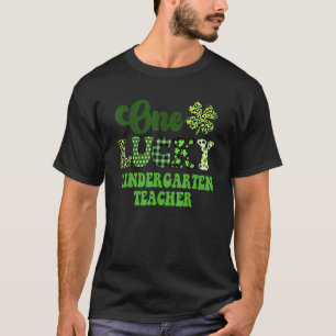 One Lucky Kindergarten Teacher Groovy St. Patrick' T-Shirt