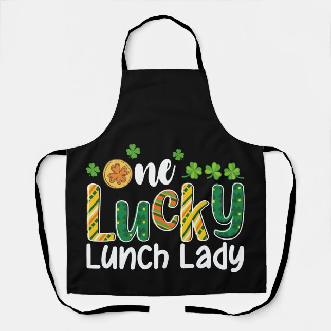 One Lucky Lunch Lady School St Patrick's Day Apron (Front)