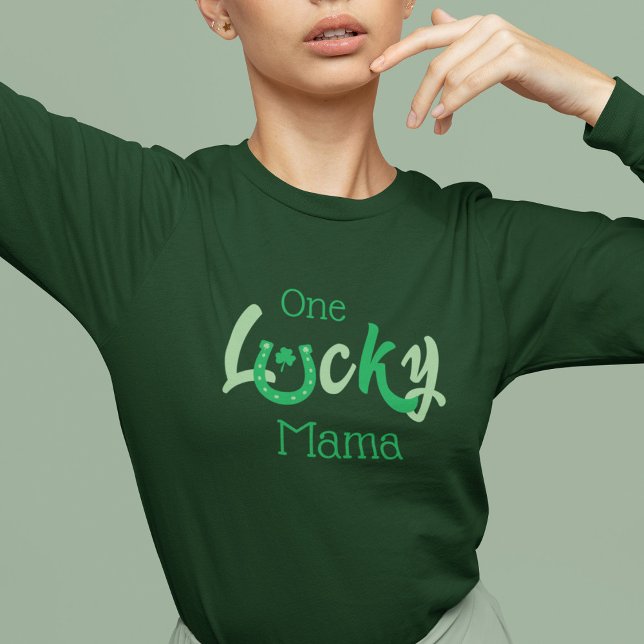 One Lucky Mama | Customizable St Patrick's Day T-Shirt (Creator Uploaded)