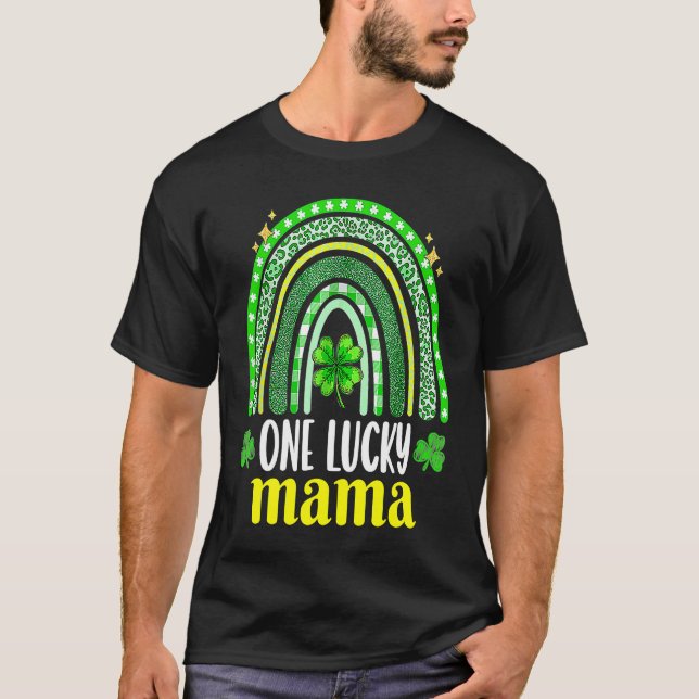 One Lucky Mama    Family St Patrick's Day T-Shirt (Front)