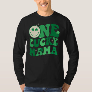 One Lucky Mama Groovy Happy St Patrick's Day Shamr T-Shirt