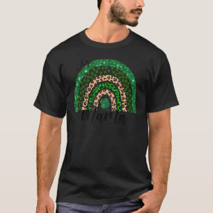 One Lucky Mama Irish Rainbow Leopard Patricks Day T-Shirt