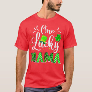 One Lucky Mama Irish Shamrock Leopard St Patrick's T-Shirt