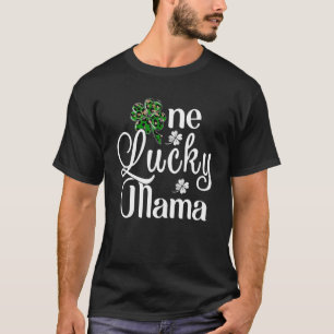 One Lucky Mama Leopard Plaid Matching Pyjamas Patr T-Shirt