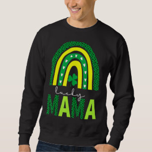 One Lucky Mama Leopard Print Rainbow St Patricku20 Sweatshirt