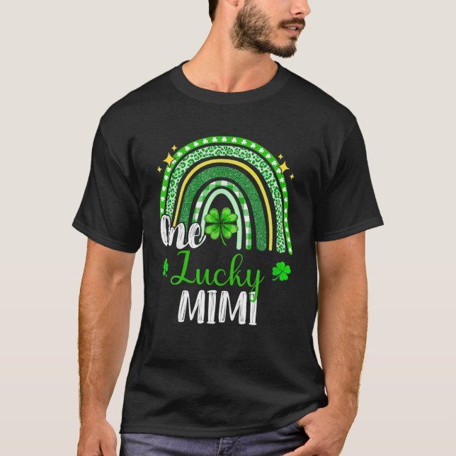 One Lucky Mimi Leopard Print Rainbow St Patrick’S T-Shirt (Front)